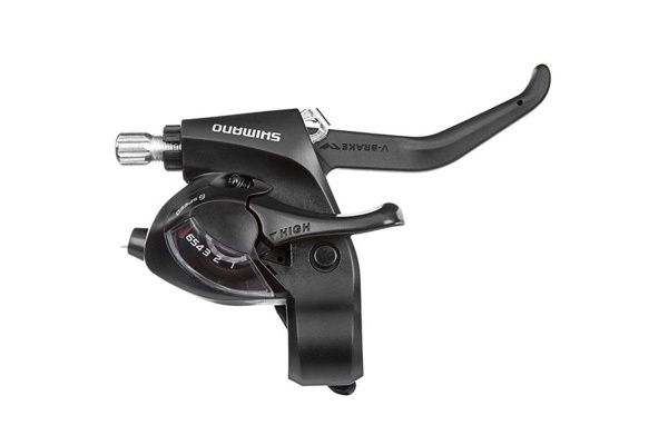 Шифтер/торм.ручка Shimano Tourney EF41, прав., 6 cк., трос 2050 мм, черный, арт. 590136